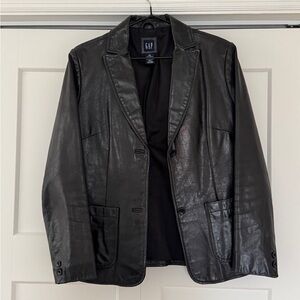 vintage gap leather jacket blazer